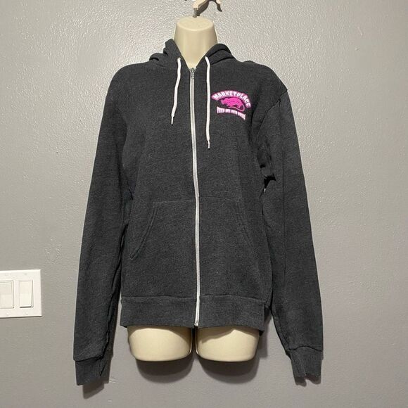 American Apperal Zip-up Hoodie Gray Medium - Picture 1 of 8